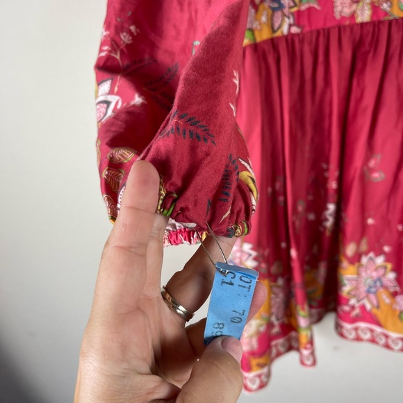 Antonio Melani Emma Floral Tropical Voile Surplice Long Sleeve Dress Size 12 - Picture 6 of 9